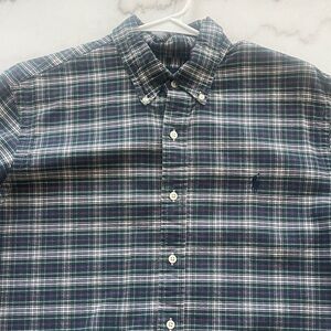 Polo Ralph Lauren Men's Plaid Shirt - Navy and Green